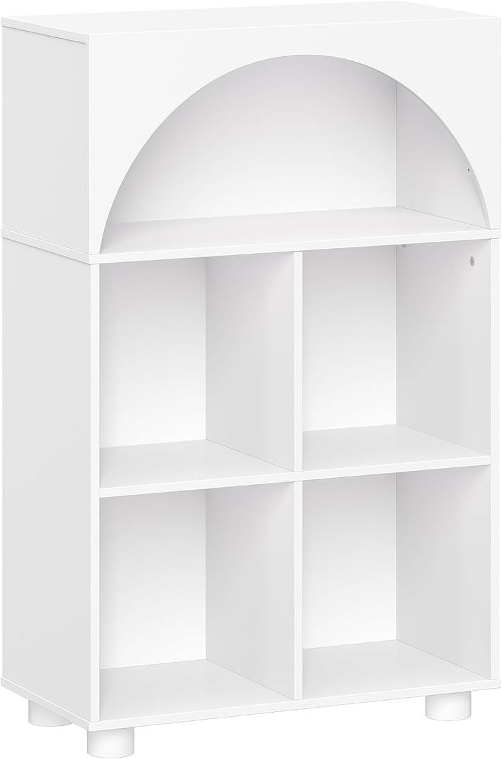 RiverRidge 23" 4-Cubby Arched Bookcase Storage Cabinet, White, One Size