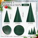 Set of 10 Christmas Velvet Trees Plush Stockings and Faux Fur Pillow Cover Set Mini Cone Tree Ornaments Tabletop Centerpiece with Storage Bag for Party Xmas Home Decoration(Dark Green,White)