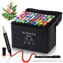 AdamStar Alcohol Markers, 80 Colors Dual Tip Art Markers for Kids & Adult Coloring, Sketching, Drawing - Paint Pens With Carry Case