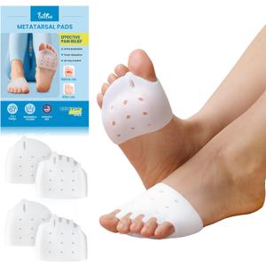Toe Separators & Metatarsal Pads for Women & Men  4 Pcs Gel Toe Spacers, Soft Ball of Foot Cushion for Pain Relief, Metatarsalgia, Morton's Neuroma, All Day Comfort for Long Walking & Standing