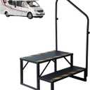 2 Step RV Steps with Handrails Ladder, Steps for Home, 400 LBS Hot Tub Outdoor Steps, RV Stairs, Camper Steps Portable Stairs for Mobile Home
