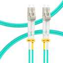 FLYPROFiber- LC to LC Fiber Patch Cable OM3 2M/7ft, Length Options: 0.2m-200m, 10GB/40GB Multimode Duplex 50/125um Fiber Optic Cable Cord LSZH-2Meter(7ft), 2pack