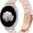 Wearlizer Resin Bands Compatible with Samsung Galaxy Watch 8 Band 40mm 44mm/Galaxy Watch 8 Classic 46mm, Dressy Lightweight Bracelet Strap Accessories for Galaxy Watch8 Women Men