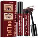 5 x Easy Peel Off Tattoo Eyebrow Gel,Natural Dark Brown Eyebrow Tint, Last Up to 3 Days Waterproof, Transfer-Proof & Sweatproof Formula for All Skin Types-2PCS