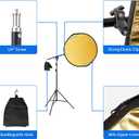 Selens Photography Reflector Holder Stand Kit, 32in / 80cm 5-in-1 Collapsible Light Reflectors with Swivel Boom Arm Stand and Sandbag for Photo Video Studio Lighting
