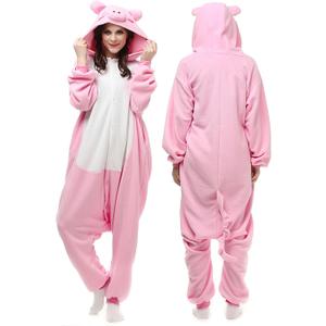 Wishliker Adult Onesie Animal Pajamas Halloween Cosplay Costumes Party Wear Blue (Medium, Pink Pig)