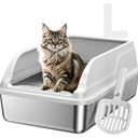 Stainless Steel Cat Litter Box, Large Odor-Free High-Sides
Low entry for easy access, suitable for senior & all cats, entry grid cleans paws, non-slip rounded edges, scoop included
