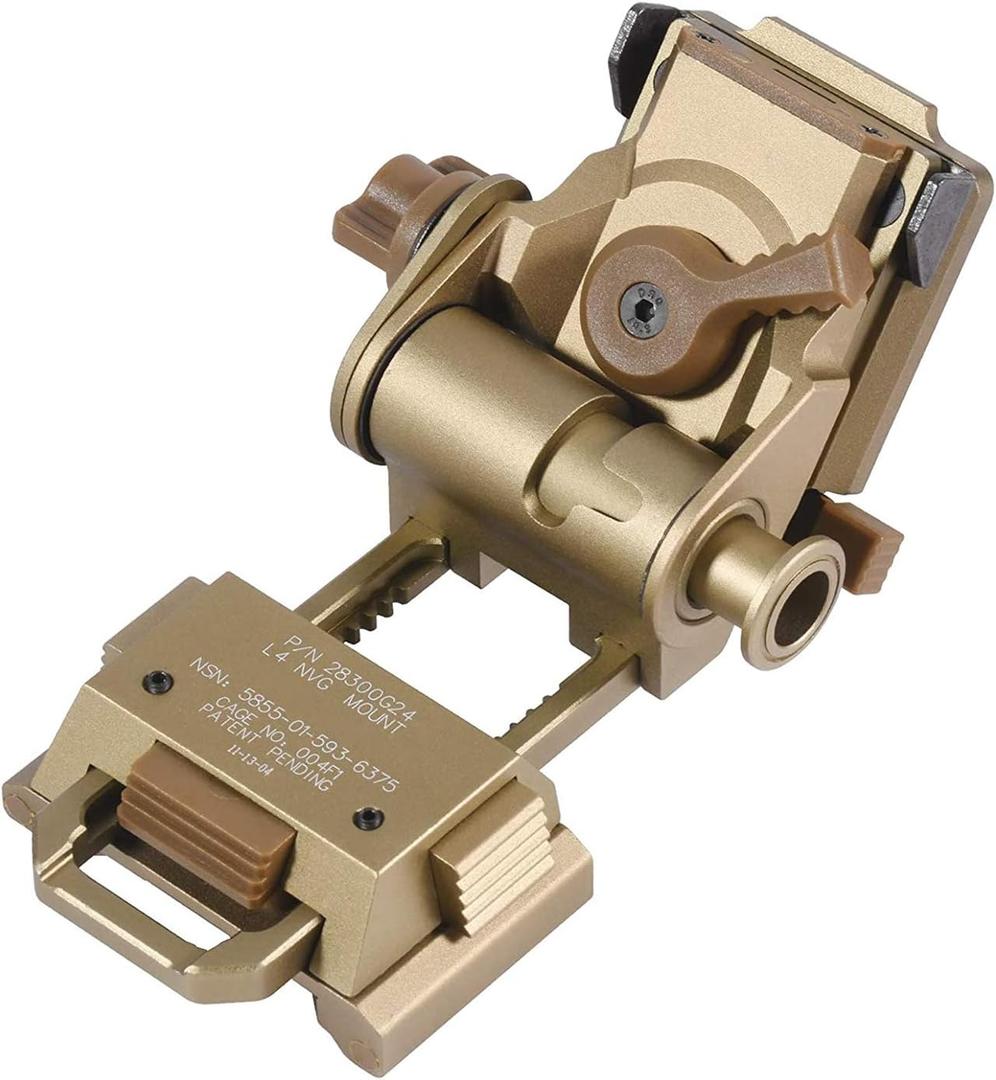 Night Vision Goggles NVG Mount for L4G24 Metal Helmet Mount,Rhino Mount Full Metal Tactical Helmet Mount CNC PVS15/18 Sand Color