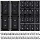 Goovilla Deck Railing Bracket Connectors, 2x4 Brackets for Railing Wood Lumber Post, 20 PCS Sturdy Nylon Deck Rail Bracket with 120 PCS Coating Screws for Wooden Stair Fence Railings Handrail, Black