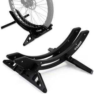 WILDKEN Bike Stand, Bike Stand Floor for Home/Garage Adjustable Bicycle Stand Bike Parking Rack Fit Road Bike, Mountain Bike, MTB, BMX, Commuter Bike, Kids Bike, Scooter (Black)