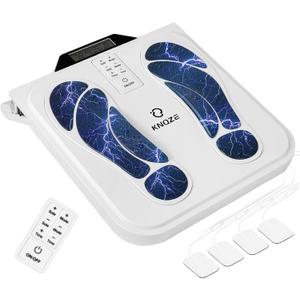EMS Foot Massager for Neuropathy (FSA/HSA Eligible), TENS EMS Foot Nerve Circulation Stimulator for Pain Relief, 10 Modes and 50 Intensities, 4 Body Pads, Relieve Swelling, Cramps, Plantar Fasciitis
