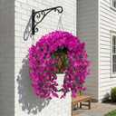 4 x capirosa Artificial Flowers for Outdoors Fake Fuchsia Bougainvillea Hanging Flower Decoration, 2Pcs Realistic Faux Silk Plants Long Trailing Vines, Spring Decor for Porch Patio Balcony Planter Yard