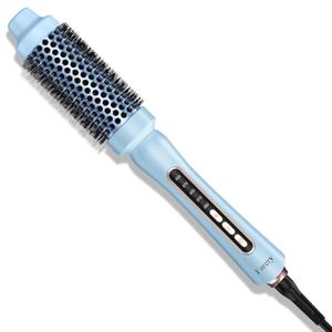 Farery Thermal Brush - Non-Blowing Design, Adjustable Temp & 1.5 Inch Barrel for Faster Smoother Styling Dual Voltage Travel Ready, Anti-Tangle Bristles, Blue
