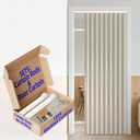 AJAZZ 100% Blackout Door Curtains for Door Window Curtains Magnetic Doors Blackout Curtain for Bedroom, Doorway Curtain Sets (1 Pack, 44 W x 78 L, Cream White+Rod)