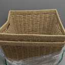 Simplify Large Storage Basket | Dimensions: 15"x 13"x 10" | Dutch Weave Design | Storage Organization | Paper Rope Material | Great Closets | Display