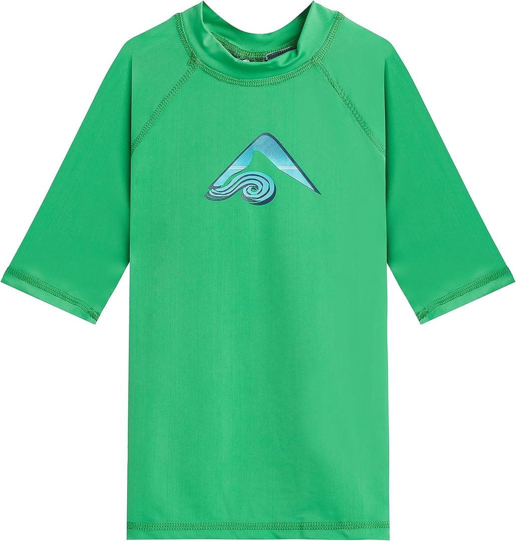 Kanu Surf Boys' Paradise UPF 50 Sun Protective Rashguard Swim Shirt