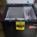 FRIGIDAIRE EFRF5003-BLACK Chest Deep Freezer-Garage-Ready, 5.0 Cu. Ft. Capacity, Black-Adjustable Thermostat-Removable Vinyl Coated Wire Basket-Easy Defrost Drain