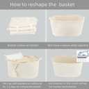XUANGUO Large Rectangle Blankets Basket Living Room 22"x17"x12" Woven Cotton Rope Storage Baskets for Nursery Toy Baskets for Kids and Dogs Wicker Laundry Basket Bin for Clothes Towels white