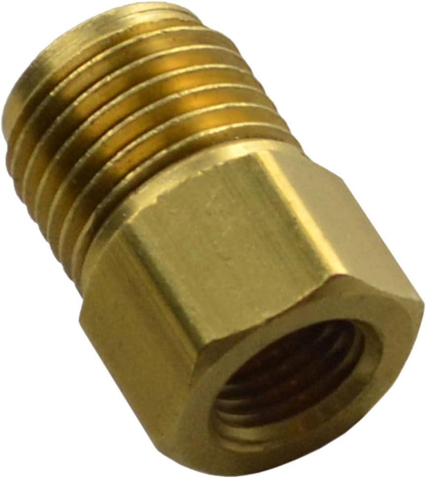 Inline Tube Brass Adapter Male 9/16"-18 to Female 3/8"-24