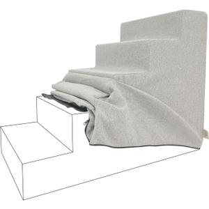 Best Pet Supplies Foam Pet Steps Cover for Small Dogs and Cats, Portable Ramp Stairs for Couch, Sofa, and High Bed Climbing (Cover Only) - Sand, 5-Step (H: 22.5") (Cover Only)