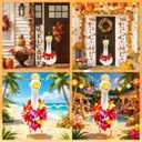 8 Set Holiday Porch Goose Outfits All Seasons Holiday Bundle St. Patrick Easter Summer Hawaiian 4th of July Fall Lawn Goose Clothing Porch Clothes for Patio Yard Lawn Decor
