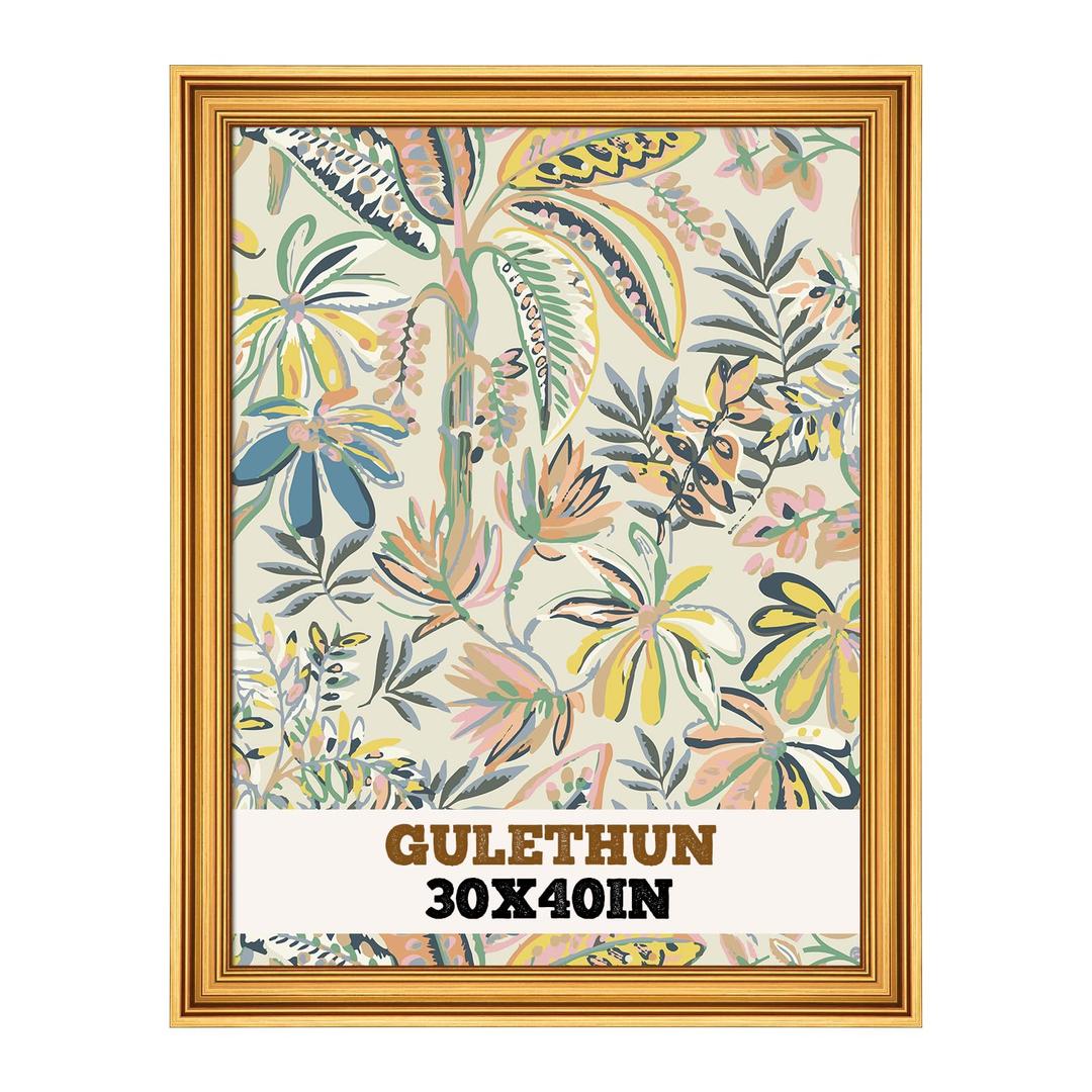 GULETHUN 30x40 Frame, Transitional Modern Design Picture Frames, 30 by 40 Rustic Poster Frame for Home Decor, Gold Vintage Photo Frame, Horizontal or Vertical Display, Choose Size & Color