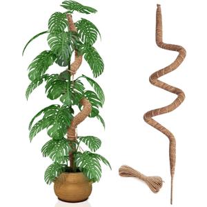 60 Inch Moss Pole, Bendable Moss Pole for Plants Monstera, Tall Moss Poles for Climbing Plants Indoor, Large Moss Pole Support, Garden Trellis Stick Stakes for Plants