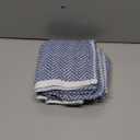 Cleanbear Hand Towels for Bathroom with Decorative Herringbone Stripes, 100% Cotton, 13 x 28 Inches, Light Blue, 2 Pack