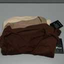 Ficerd 3 Pack Women's Long Sleeve T Shirts, V Neck Basic Tops Fall Casual Trendy Tees Loose Fit Soft Clothes Outfits (X-Large, Brown, Khaki, Apricot)