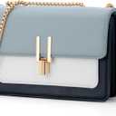 Color-Block Crossbody Bags for Women Leather Cross Body Purses Cute Designer Handbags Shoulder Bag Medium Size (#2 Blue)