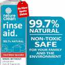 Nature Clean All Natural Dishwasher Rinse Aid Cleaner, Liquid Dishwasher Rinse Agent for Spot-Free Glass & Cutlery in Hard Water, Non Toxic Dish Washer Rinse Aid & Stain Remover, 8 oz/250ml, Pack of 1