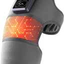 Cordless Knee Heating Massager - Electric Heated Knee Wrap with 5 Heat Settings & 3 Vibration Intensity Levels for Joint Comfort & Muscle Relaxation (Grey)