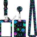 Badge Reels Retractable with Carabiner Reel Clip, ID Name Tag Work Badge Holder Belt Ferrule, Identity ID Badge Holder Cover Case for Office Work Nurse Teacher Student Gifts(Cute Colorful Cats)