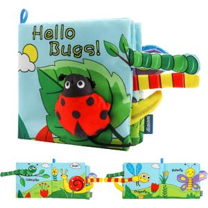 GKDOMS Soft Baby Books High Contrast Toy, Touch and Feel Crinkle Cloth Book Infant Toy with Non-Toxic Fabrics, Baby Shower, Thank You Gifts for Boys and Girls 3-6-12 Months