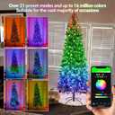 FANCILLUMA 9FT Prelit Christmas Tree with 550 LED Lights, App Controlled Artificial Christmas Tree with Multi-Color RGB Lights & Music Sync, Slim Pencil Christmas Tree for Home Christmas Decorations