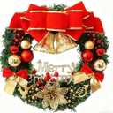 30cm Christmas Garland Wreath,Merry Xmas Front Door Ornament,Decorative Hanging Ornament Window Door Wreath for Party Holiday Décor
