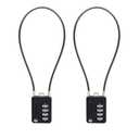 SISAV 4 Digit Cable Combination Locks 12 inches Cable for School Gym Locker,Helmet,Filing Cabinets,Toolbox,Luggage Suitcase,knapsack,Cable 3mm Diameter,Black(2 Pack)