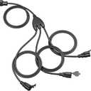 DEWENWILS Outdoor Extension Cord 1 to 3 Splitter, Total 12FT, 13A 125V 1625W 16/3C SJTW Extension Cord Outdoor, Heavy Duty Extension Cord for Holiday Decorations, Outdoor String Light, ETL (Black)