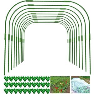 Garden Hoops for Raised beds, 10 Sets DIY Rust-Free Garden Tunnel 32.3"x 32.3" Greenhouse Hoops for Row Cover Garden Netting, Reuseable Plastic-Coated Steel Grow Tunnel Support Frame