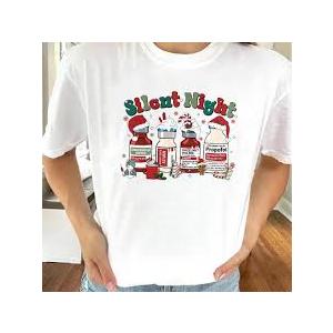 Silent Night Shirt Christmas Nurse T Shirt Small