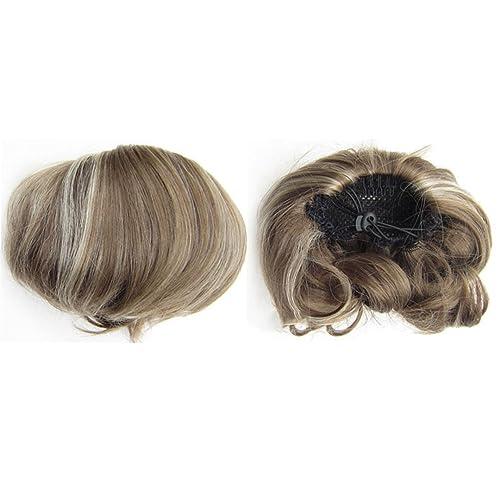 Synthetic Hair Chignon Brown Color Hair Bun Pad Chignon Band Hairpieces High Temperature Fiber