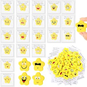 60 Sets Back to School Gifts for Students Star Eraser with Motivational Cards Bulk Student Encouraged Gifts for Classroom Teacher Rewards Recognition