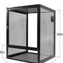 REPTI ZOO 18" x 18" x 24" Front Opening Chameleon Cage with 3-Sided Metal Mesh, 34 Gallon Screen Vertical Terrarium with Background Sticker, Tall Enclosure for Chameleon, Tree Frog, Arboreal Reptiles
