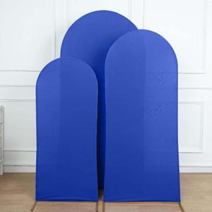 Efavormart Set of 3 Royal Blue Spandex Arch Covers, 5ft 6ft 7ft Fitted Chiara Backdrop Slipcovers for Corporate Galas and Award Ceremonies (Covers Only)
