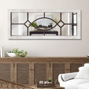 TopCity Farmhouse Mirror for Wall Decor 43.3" x 17.7" Large Rustic Mirror Wooden Decorative Wall Mirror for Living Room, Bedroom, Entryway