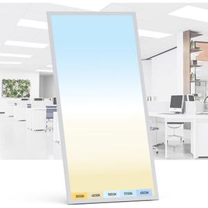 AIKVSXER 1 Pack 2x4 LED Flat Panel Light - Selectable 5 CCT 3000K-6500K & 5 Wattage 30-70W 7700Lm 0-10V Dimmable 2 x 4 led Drop Ceiling Light Fixture 120-277V for Commercial and Home