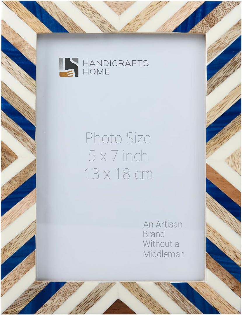 Handicrafts Home 5 by 7 Picture Frame for Home Decor, Tabletop & Wall hanging, Modern Home Decoration, Wooden Frame for Desk Decor, Office & Living Room, Shelf, Ideal Gift for Christmas, Hypno Dream