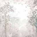 Toolhom Beige Forest Wallpaper Woodland Wall Mural 127"x77"