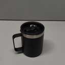 ALOUFEA 12oz Insulated Coffee Mug Cup with Handle, Stainless Steel Travel Coffee Mug with Flip Lid, Double Wall Vacuum Coffee Tumbler, Black