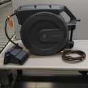 Giraffe Tools AW505/8 Retractable Garden Hose Reel 5/8" x 115+5 ft, Heavy Duty Wall Mounted Water Hose Reel Automatic Rewind, 180 Deg Swivel Bracket, Slow Retraction, 115ft, Dark Grey